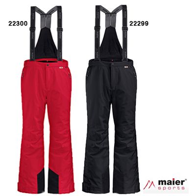 Maier: Heren Pantalon Anton 100000 Zwart en Rood