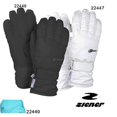 Ziener Handschoen Kyria Wit en Turquoise