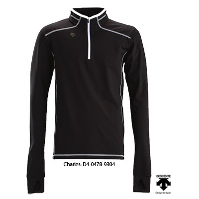 Charles T-Neck Heren: D4-0478-93/04 Zwart/Wit Uitverkocht