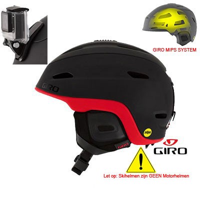 Giro skihelm mod.Zone Mips Mat Zwart/Rood Aanbieding