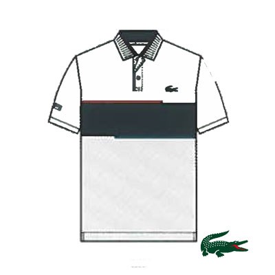 Lacoste Polo DH2071-J8E Wit/Marine Aanbieding