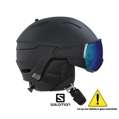 Salomon skihelm Driver Visor Mat Zwart Aanbieding