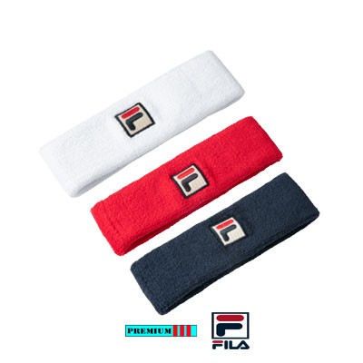Fila Badstof Headband - Wit-Marine en Rood