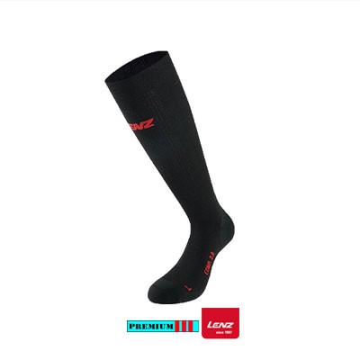 Lenz Compressie Merino Skikous Skiing 2.0 Zwart