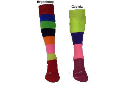 Hippe Hockeykousen Regenboog/Geblokt Uitverkocht