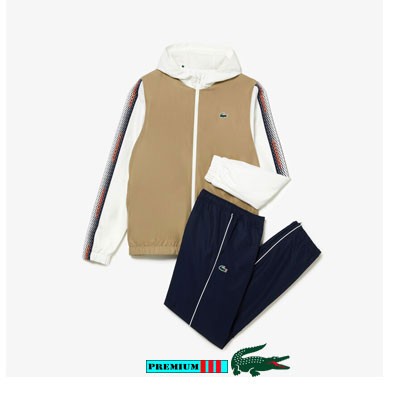 Lacoste Trainingspak WH5200-31-8X2 Beige/Marine Aanbieding