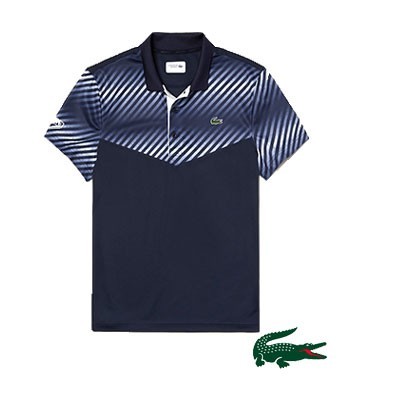 Lacoste Polo DryFit DH3458-6KY Marine/Wit Aanbieding