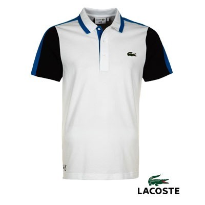 Lacoste Polo Katoen Wit/Zwart Y9372 Aanbieding Uitverkocht