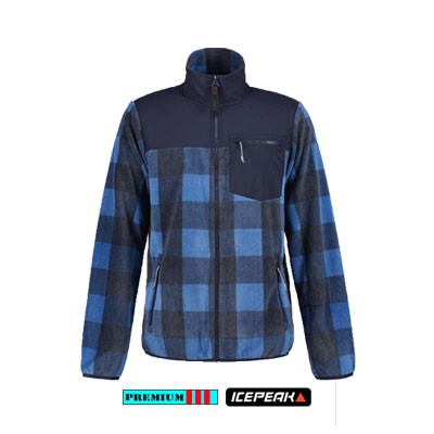 Icepeak Heren Fleece Vest Alven 357847-360 Marine/Ruit Aanbieding