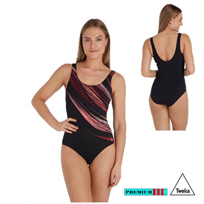 Tweka Badpak 10961-1562 Zwart Wave Uitverkocht