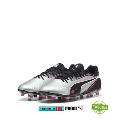 Puma King Match FG/AG 108315-02 Zilver/Zwart