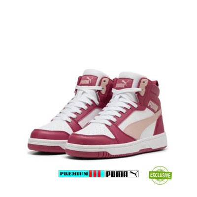 Puma Rebound V6 Mid Junior 393831-025 Wit/Fuchsia