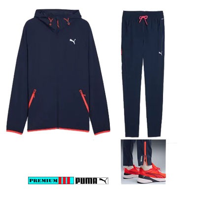 Puma Trainingspak PWR Train Heren 529146-06-529147-06 Marine/Oranje